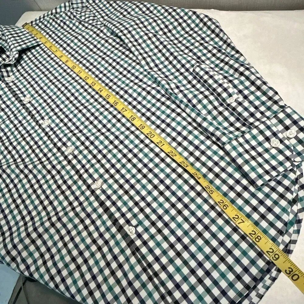 Bonobos Slim Fit Button Front Shirt Mens Sz Large Navy Blue Green White Plaid Lo - Picture 6 of 7